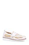 Ron White Nayomi Woven Penny Loafer In White