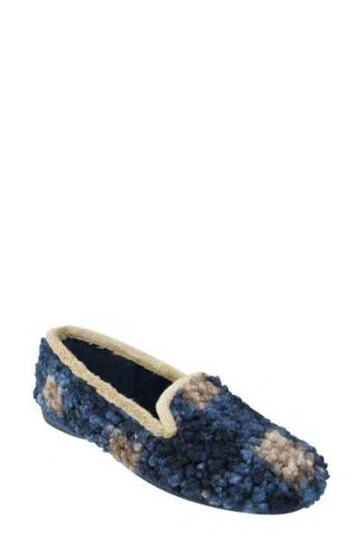 Ron White Petunia Boucé Wool Slipper In Blueberry