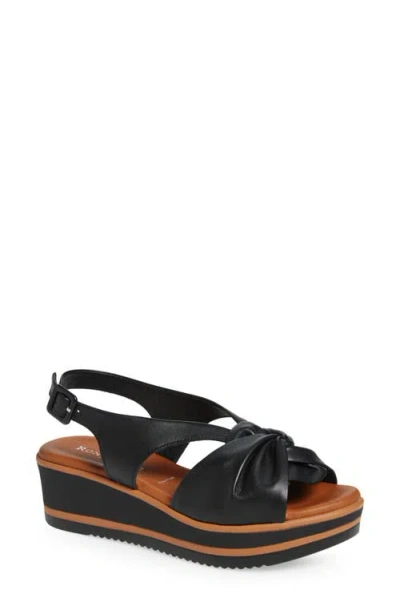 Ron White Prissy Slingback Platform Wedge Sandal In Onyx