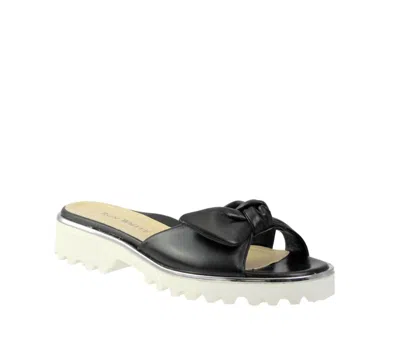 Ron White Women's Chrissie Knotted Bow Leather Sandals In Black