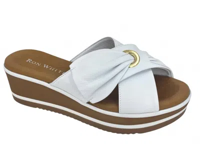 Ron White Women's Patrika Platform Wedge Slide In White