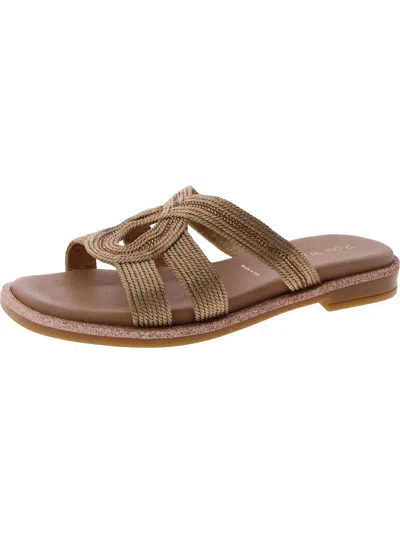 Ron White Womens Metallic Embellished Slide Sandals In Multi