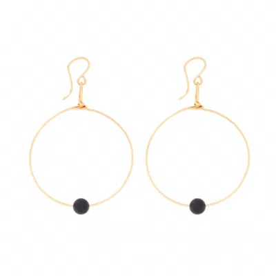 Ronaldo Women's Breathe Earrings In Gold And Black Onyx In Multi