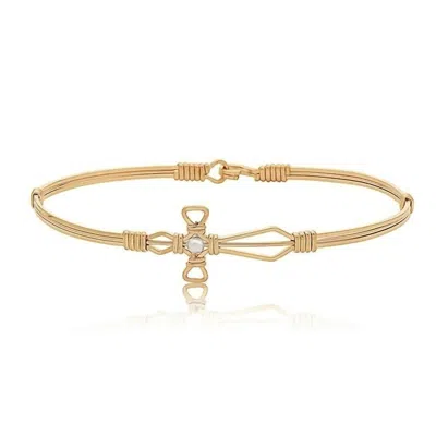 Ronaldo Women's Jesus Loves Me Bracelet In Gold And Sterling Silver Artist Wire In Multi