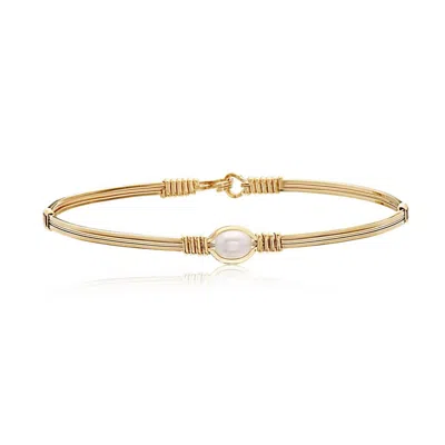 Ronaldo Women's Pearl Of My Heart Bracelet In Gold And Sterling Silver Artist Wire In Multi