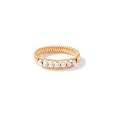 Ronaldo Women's Power Of Prayer Ring In Gold With Sterling Silver Beads In Multi