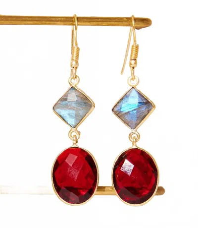 Ronda Smith Multi Gemstone Earrings In Garnet