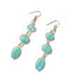 Ronda Smith Triple Gemstone Earrings In Aqua In Green