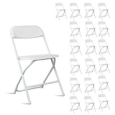 Rondzakz 10pcs Heavy Duty Folding Chair Set 350lbs Capacity Metal Frame Comfortable Seat Portable No Assembly In Multi