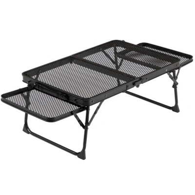 Rondzakz 3 Ft Portable Picnic Table With Wing Panels In Black