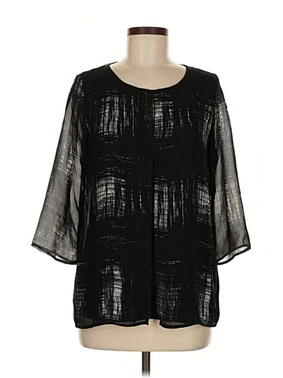 Pre-owned Ronen Chen 3/4 Sleeve Blouse In Black