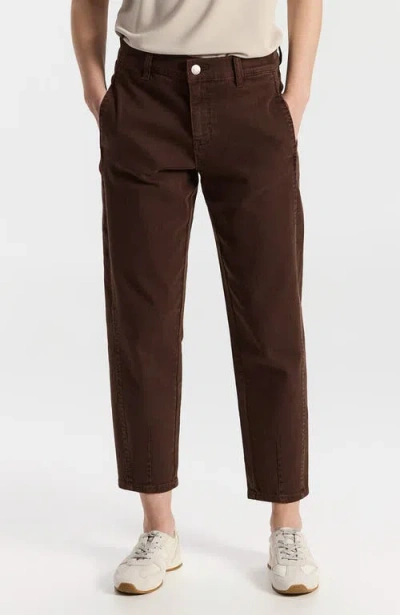 Ronen Chen Brisbane Straight-leg Cropped Trousers In Brown