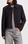 Ronen Chen Cropped Linen Jacket In Black