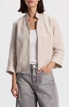 Ronen Chen Cropped Linen Jacket In Nude