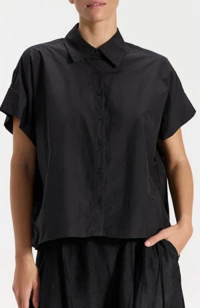 Ronen Chen Gal Deep Black Relaxed Button-down Shirt
