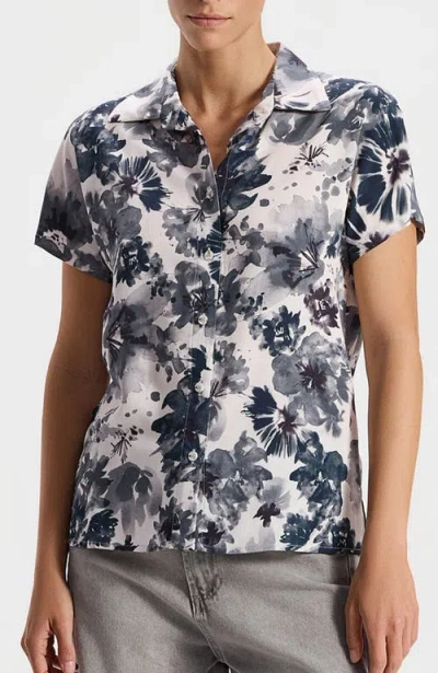 Ronen Chen Marina Short-sleeved Collared Floral Shirt In Black