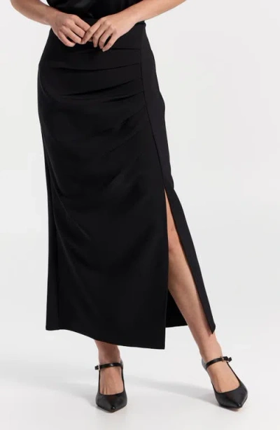 Ronen Chen Midi Skirt With A Slit In Black