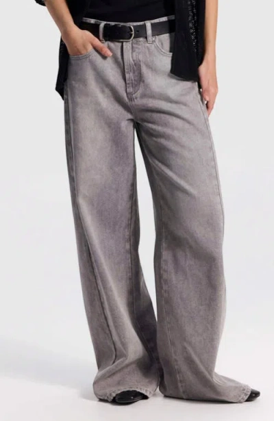Ronen Chen Mid-rise Extra Wide-leg Jeans With Raw Edge In Gray