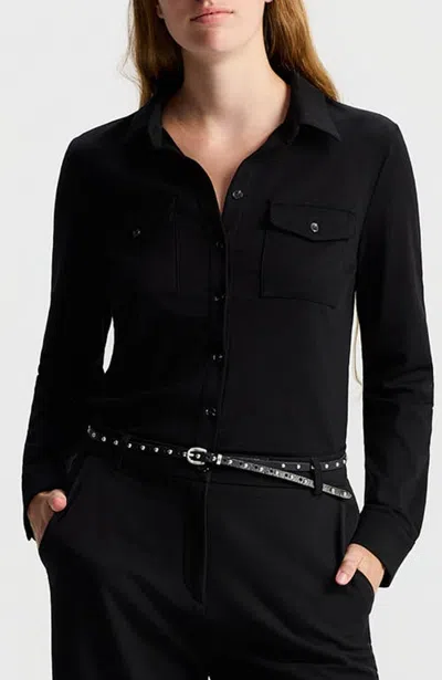 Ronen Chen Nili Fitted Button-down Shirt In Black