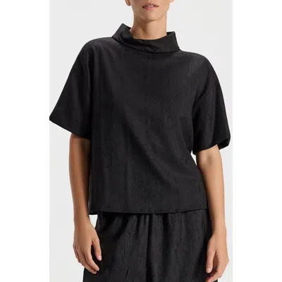 Ronen Chen Oriana Boat-neck Short Sleeved Top In Black