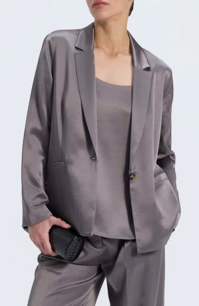 Ronen Chen Satin Blazer In Gray