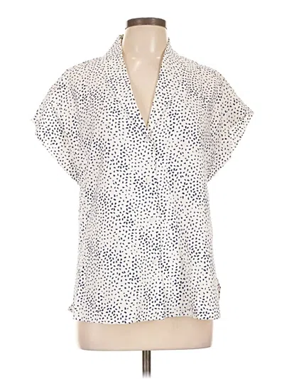 Pre-owned Ronen Chen Short Sleeve Blouse In Ivory