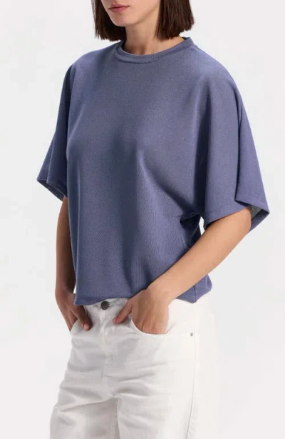 Ronen Chen Short-sleeve Batwing Top In Blue
