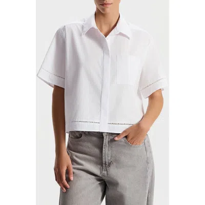 Ronen Chen Stav Button-down Short Sleeved Shirt In White