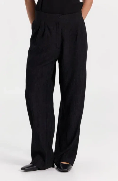 Ronen Chen Textured Straight-leg Pants In Black