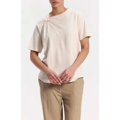 Ronen Chen T-shirt With Twist Shoulder Detail In Neutral