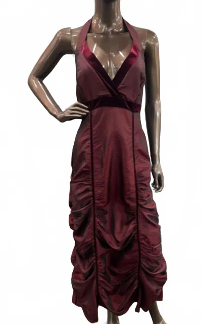 Ronen Chen Women's Juliet Halter Dress In Cranberry Red
