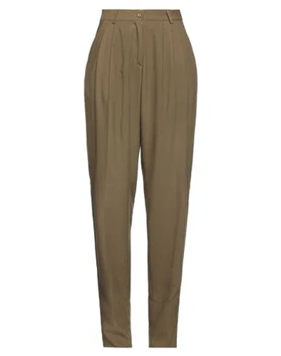 Roni Helou Woman Pants Military Green Size M Wool