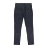 Roni Ilan Faux Leather Panel Navy Trouser In Blue