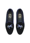 Ronner Design Women's Mimosa Horse Carrousel Slipper Shoes In Navy/light Blue