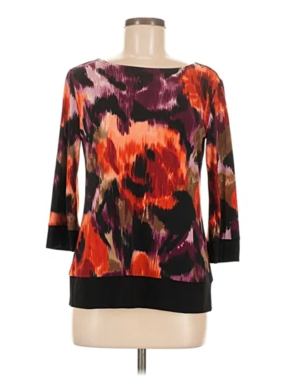 Pre-owned Ronni Nicole 3/4 Sleeve Top Orange Boatneck Tops