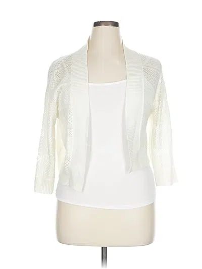 Pre-owned Ronni Nicole Cardigan Sweater In White