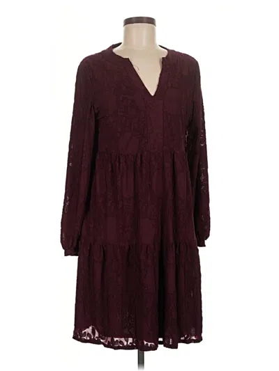 Pre-owned Ronni Nicole Casual Dress In Burgundy