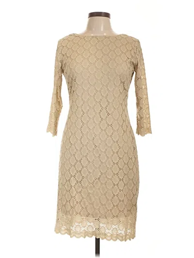 Pre-owned Ronni Nicole Cocktail Dress In Tan