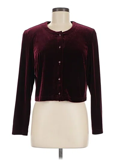 Pre-owned Ronni Nicole Long Sleeve Blouse In Burgundy