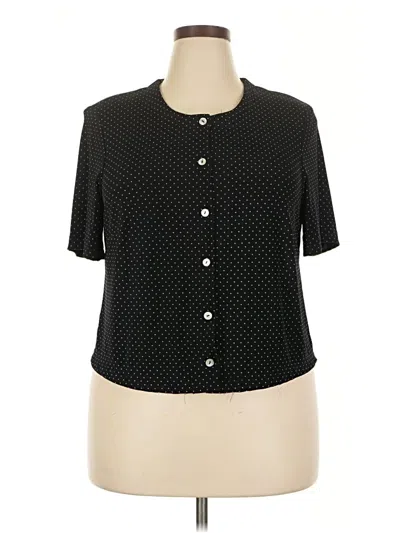 Pre-owned Ronni Nicole Short Sleeve Blouse In Black