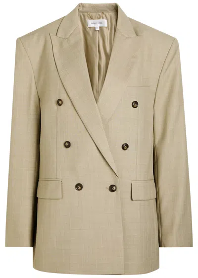 Ronny Kobo 1988 Double-breasted Woven Blazer In Brown