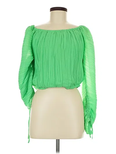 Pre-owned Ronny Kobo 3/4 Sleeve Blouse In Green