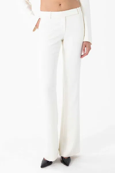 Ronny Kobo 90's Low Waist Trouser Pants In Pearl In White