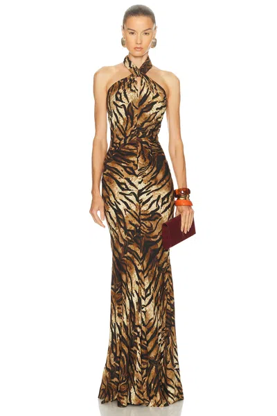 Ronny Kobo Affina Maxi Dress In Beige In Brown