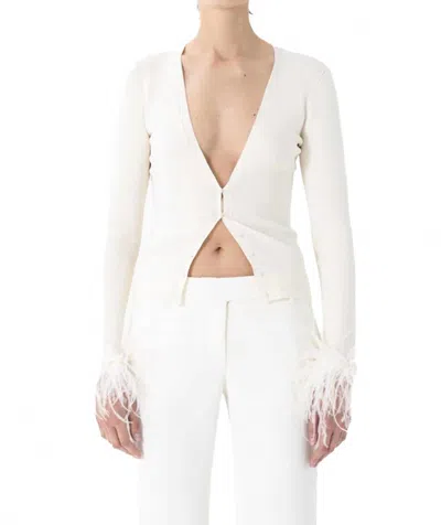 Ronny Kobo Aiden Knit Cardigan In Pearl In Brown