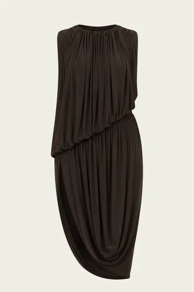 Ronny Kobo Alton Dress In Chocolate In Burgundy