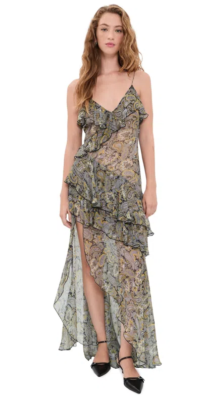 Ronny Kobo Alva Dress Black Gold Multi