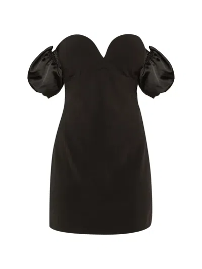 Pre-owned Ronny Kobo Andrea Off-the-shoulder Mini Dress In Black