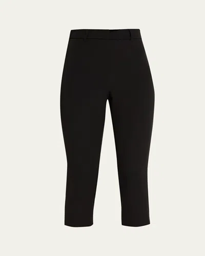 Ronny Kobo Andrew Zip-hem Ponte Capri Pants In Black
