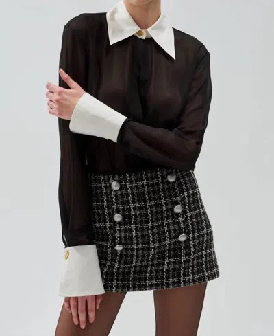 Ronny Kobo Anette Top In Black/ivory